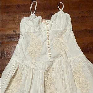 Raga White boho embroidered mini dress.